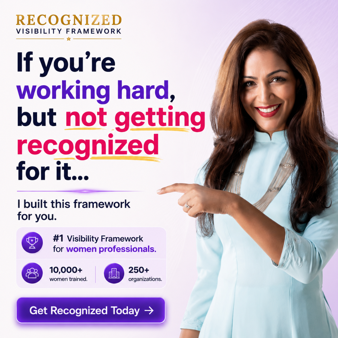 Shenomics Facebook ad: Visibility Framework for High Achieving Women