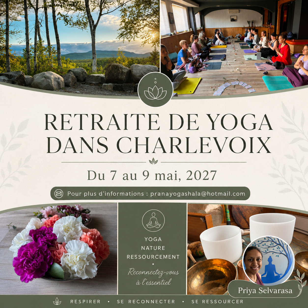 Prana Yoga Shala Facebook ad: Retraite de yoga dans Charlevoix - Yoga Retreat in…