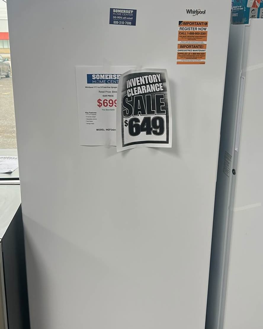 Nick Vaught Facebook ad: Brand new Whirlpool 17.7cuft frost free upright freezer 1…