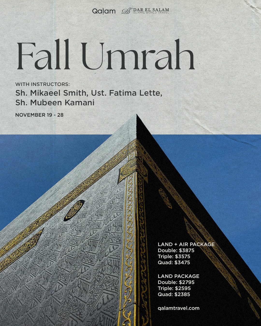 Qalam Facebook ad: This fall, take a pause from your regular…