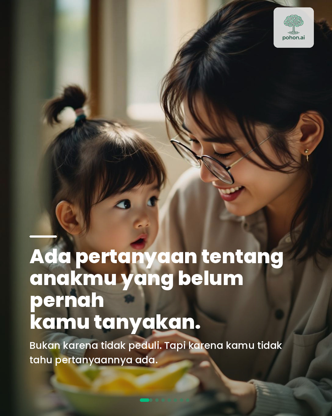 pohon.ai Facebook ad: Ada pertanyaan-pertanyaan tentang anakmu yang belum pernah…