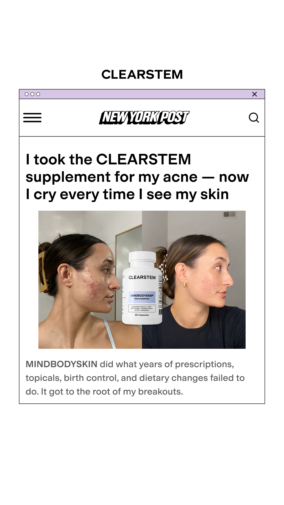 CLEARSTEM Skincare Facebook ad