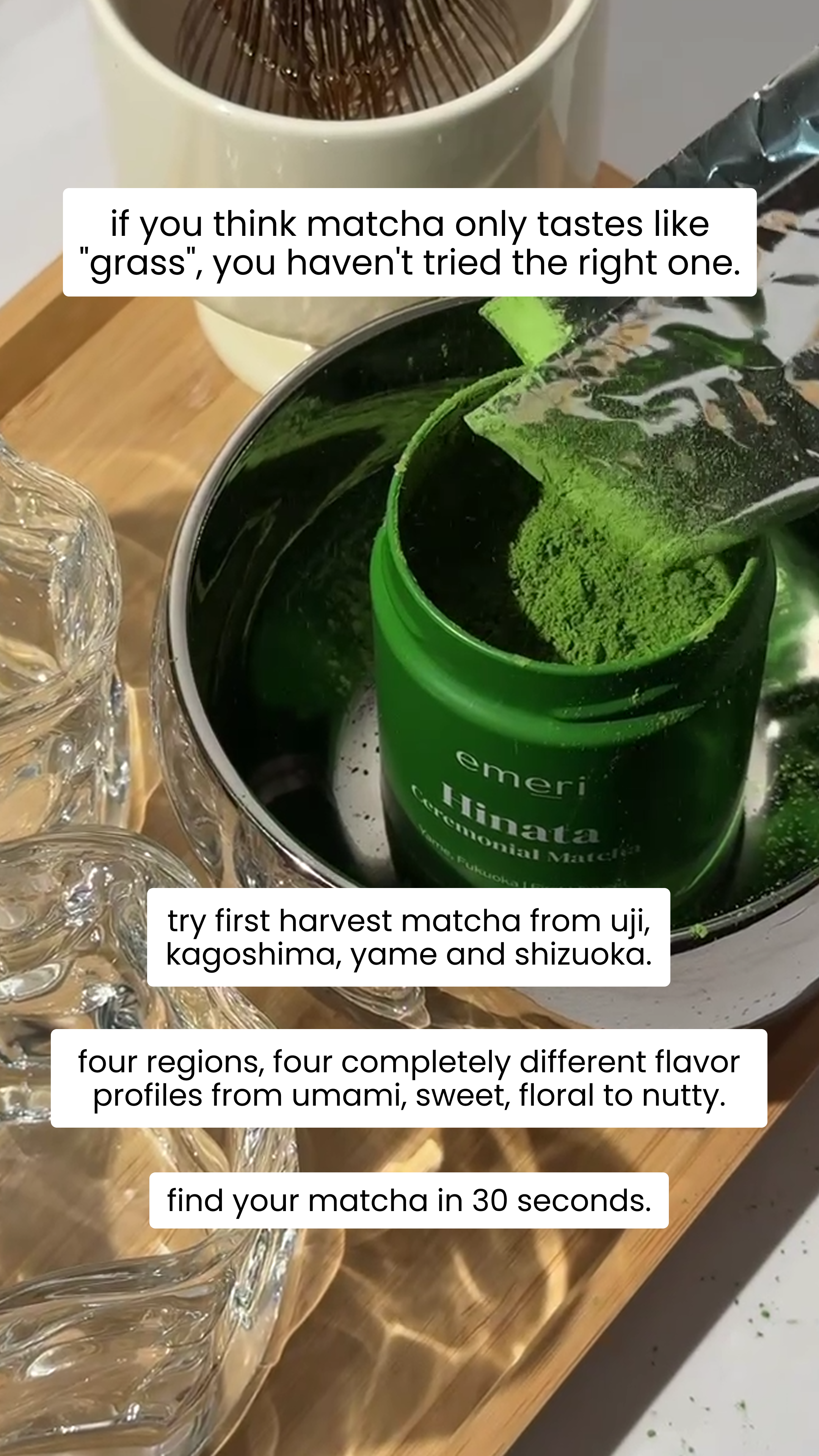 Emeri Facebook ad: find your matcha