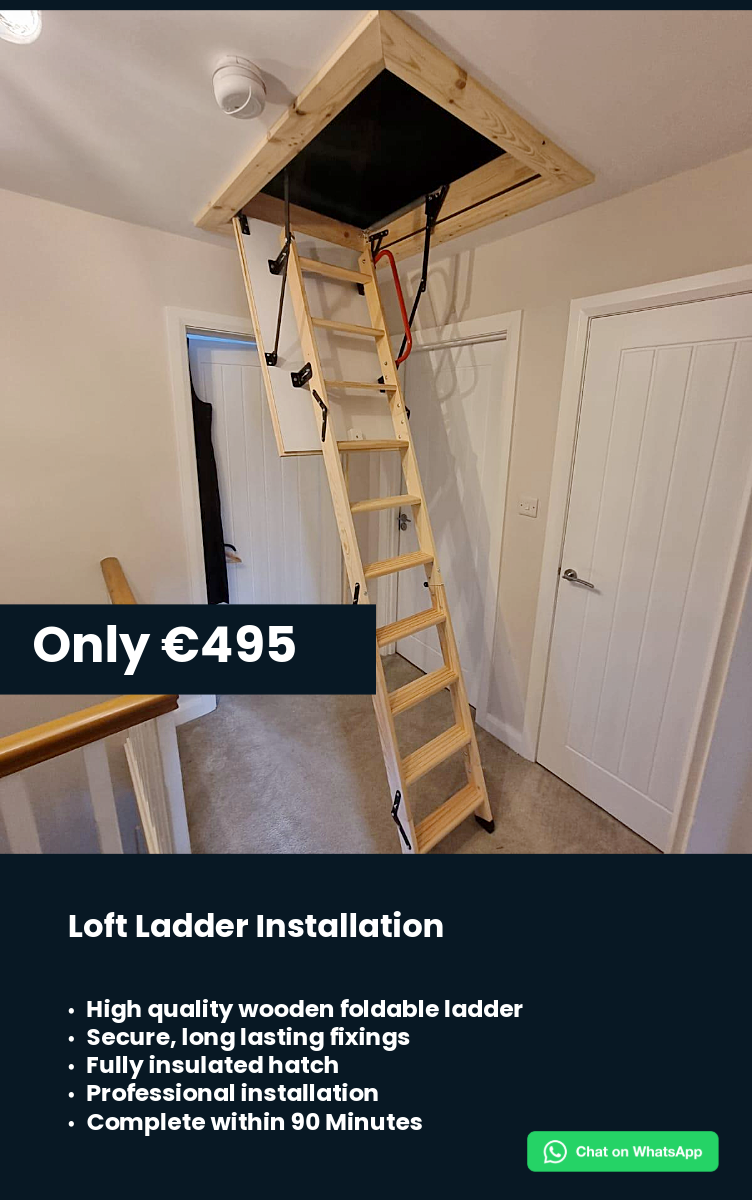 Ireland loft ladders & home improvements Facebook ad: Add up to 30% More Space Without Moving!