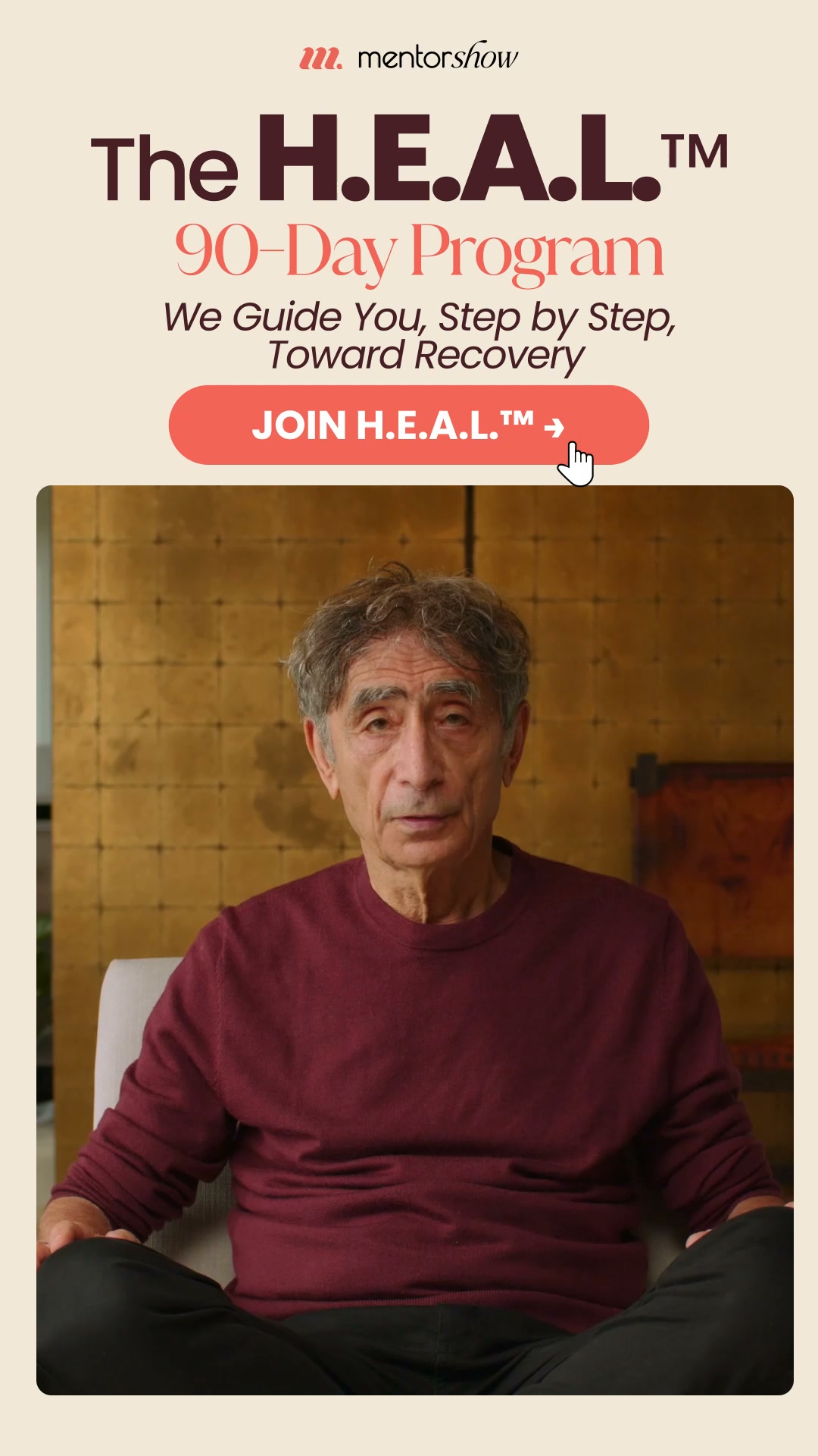 MentorShow World Facebook ad: Program HEAL with Gabor Maté, Bessel van der Kolk, Paul…
