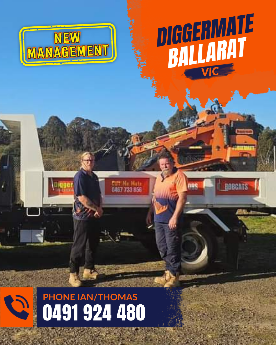 Diggermate Mini Excavator Hire Facebook ad from Jul 3, 2026