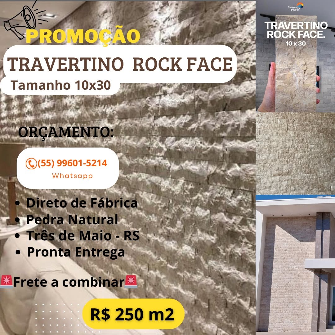 Shopping de Pedras e Piscinas Facebook ad: PROMOÇÃO MÁRMORE TRAVERTINO - ROCK FACE - PRONTA…