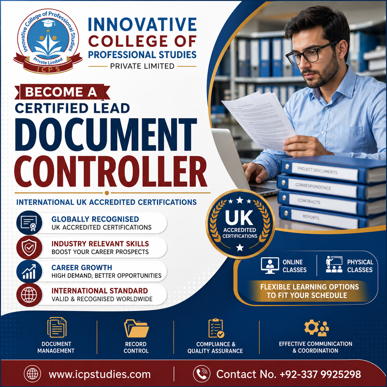 Innovative College of Professional Studies Pvt ltd Facebook ad: Become a Certified Lead Document Controller