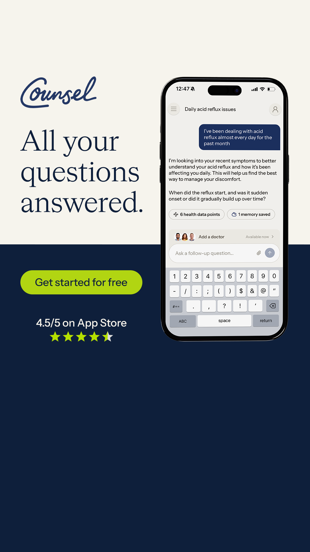 Counsel Health Facebook ad