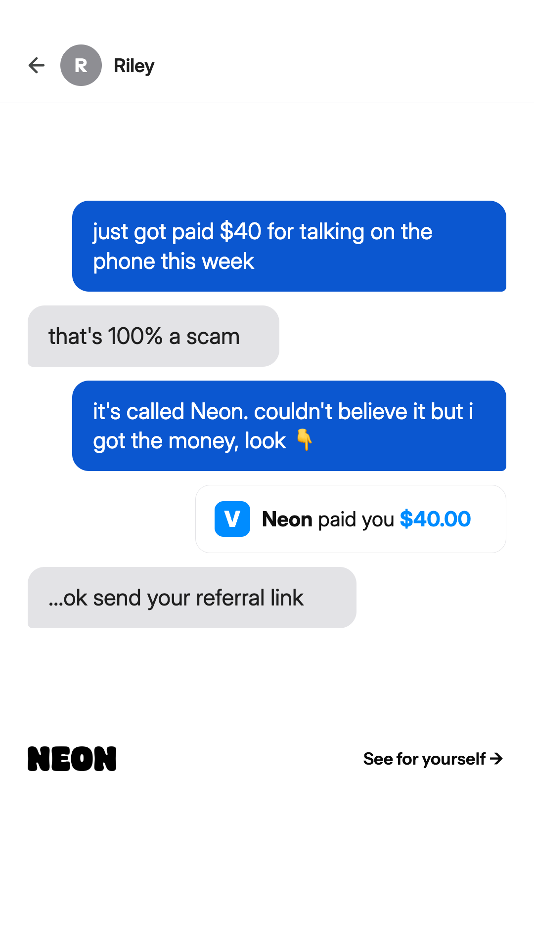 Neon Mobile Facebook ad