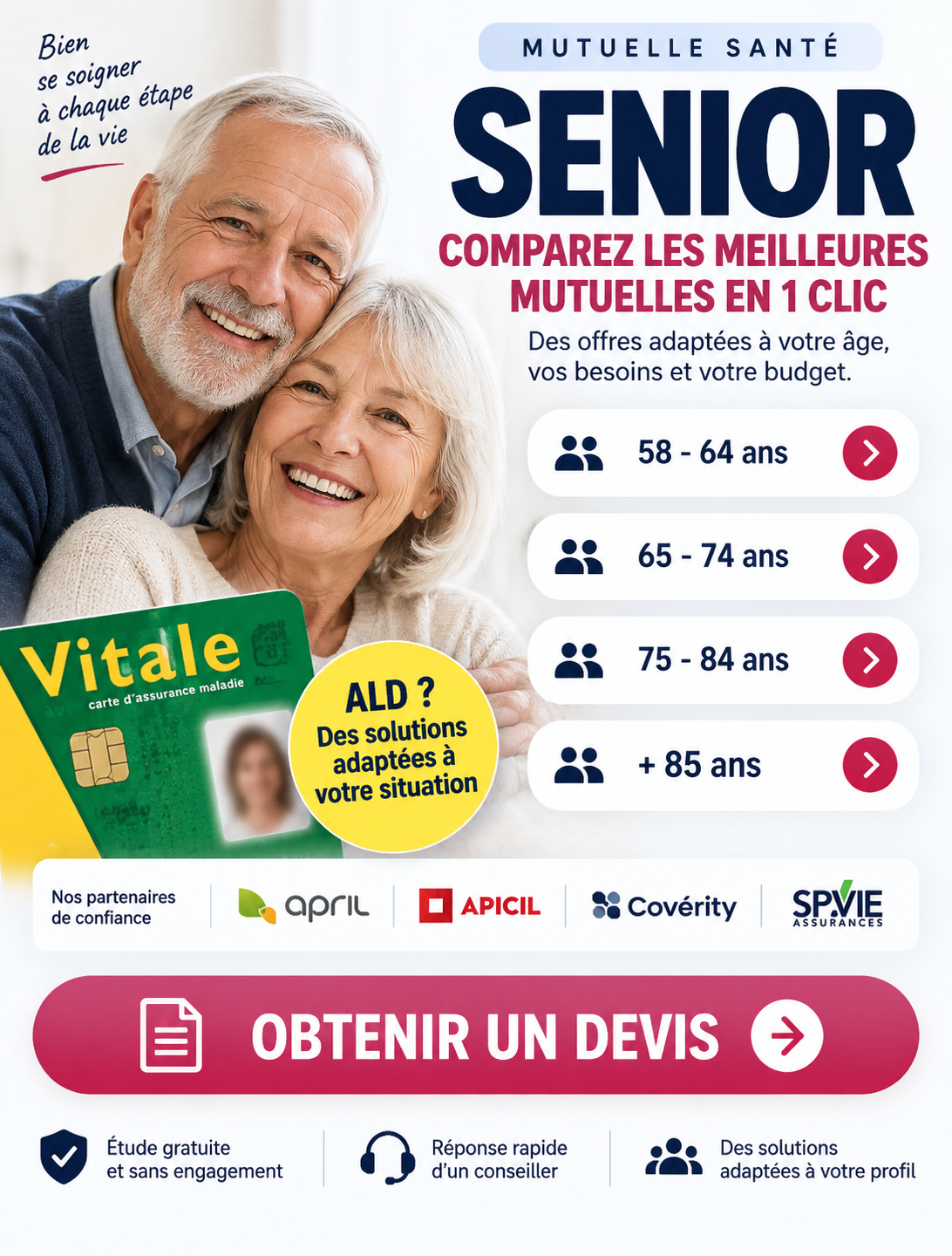 Mollen Assurance Facebook ad: Comparez votre mutuelle senior