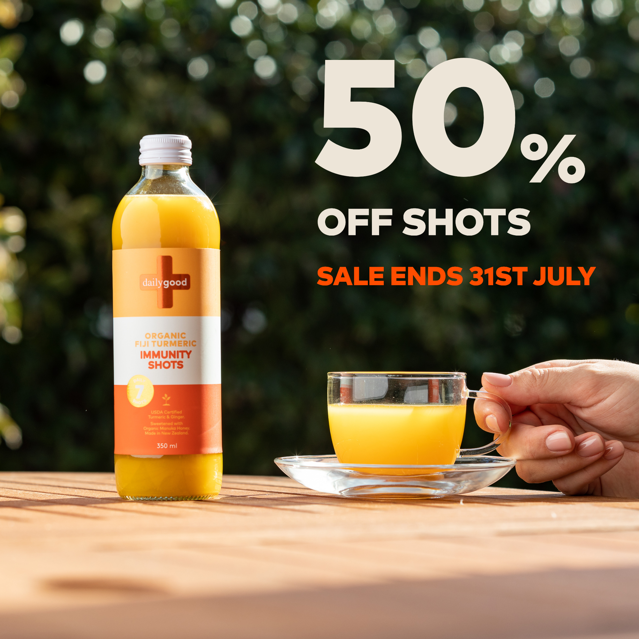 Daily Good Immunity Shots Facebook ad: 50% OFF - Use code REFRESH50
