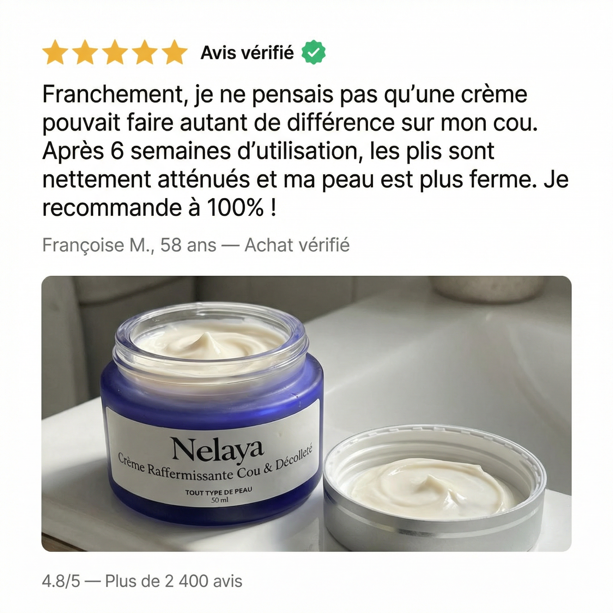 Nelaya Facebook ad: Retrouvez la fierté de porter vos décolletés préférés