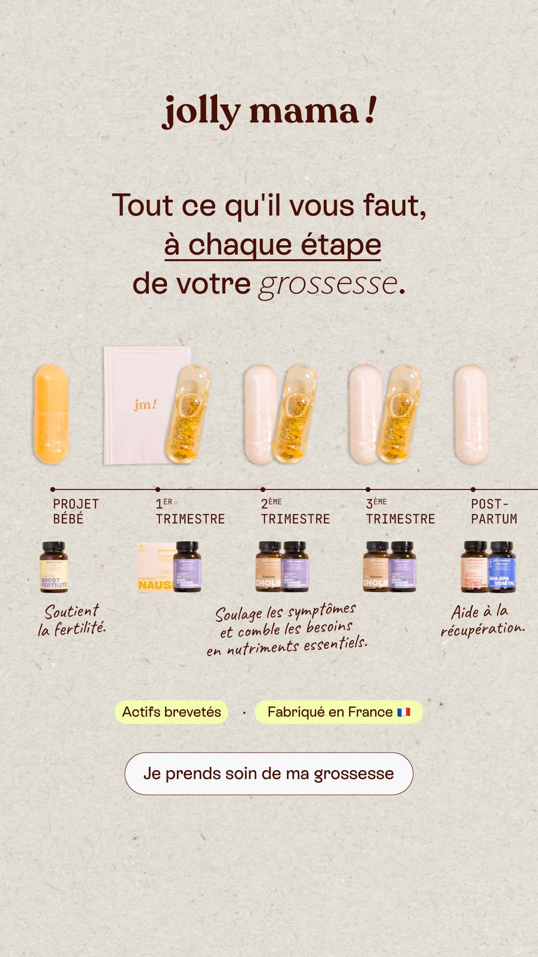 Jolly Mama Facebook ad: À chaque étape, on est là