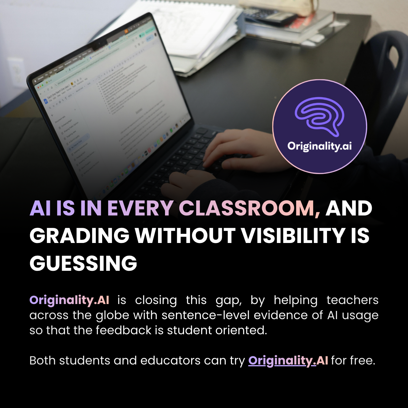 Originality.AI - AI Detection and Plagiarism Checking Facebook ad