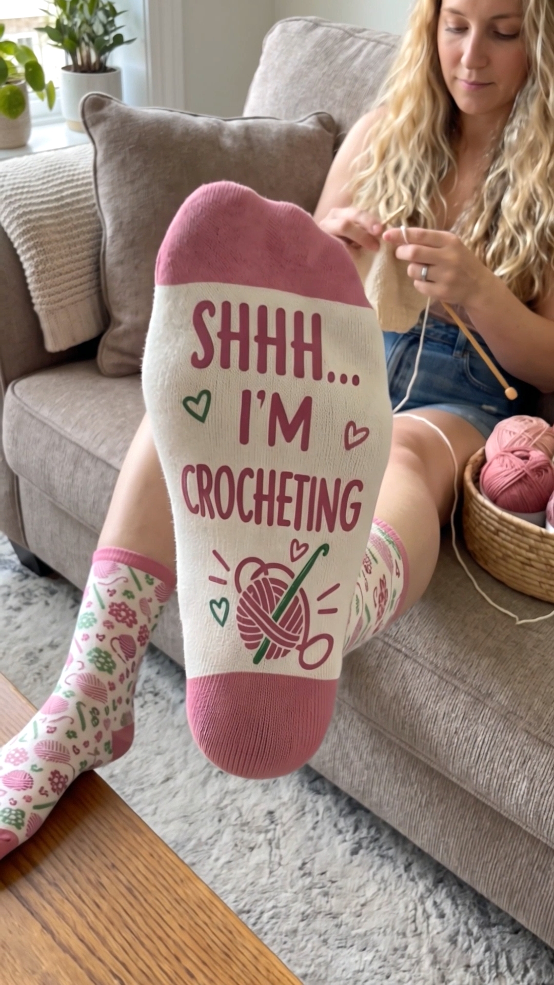 Gift Soul Facebook ad: Custom crew socks for craft lovers who can…