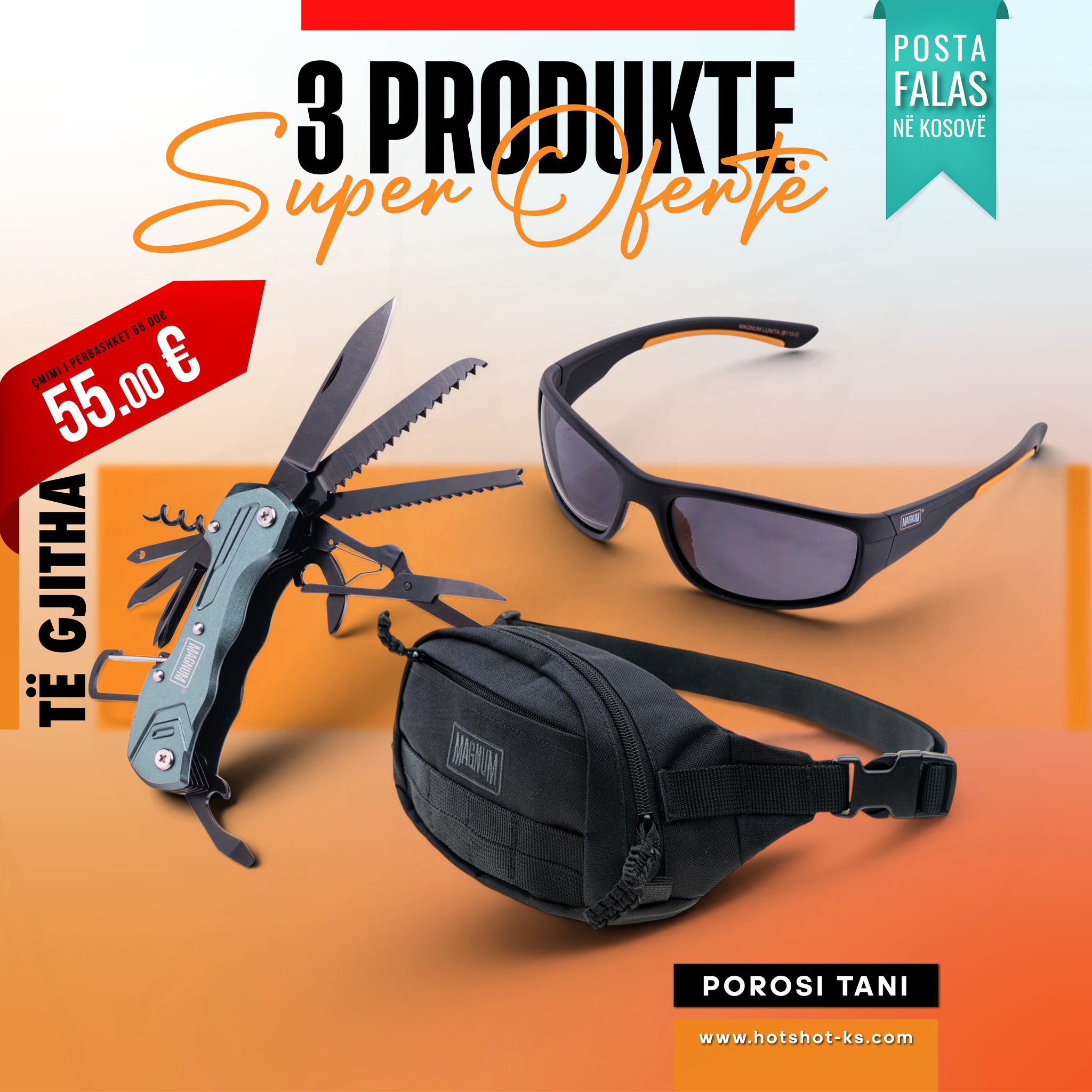 Hotshot Tactical Gear Facebook ad: 3 Produkte. 1 Çmim Super Ofertë!
