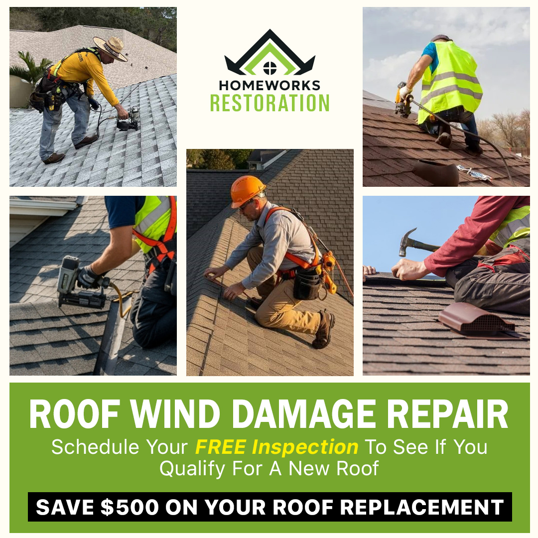 Home Works Maintenance and Gutters Facebook ad: Get Your Free Insurance Claim Consultation