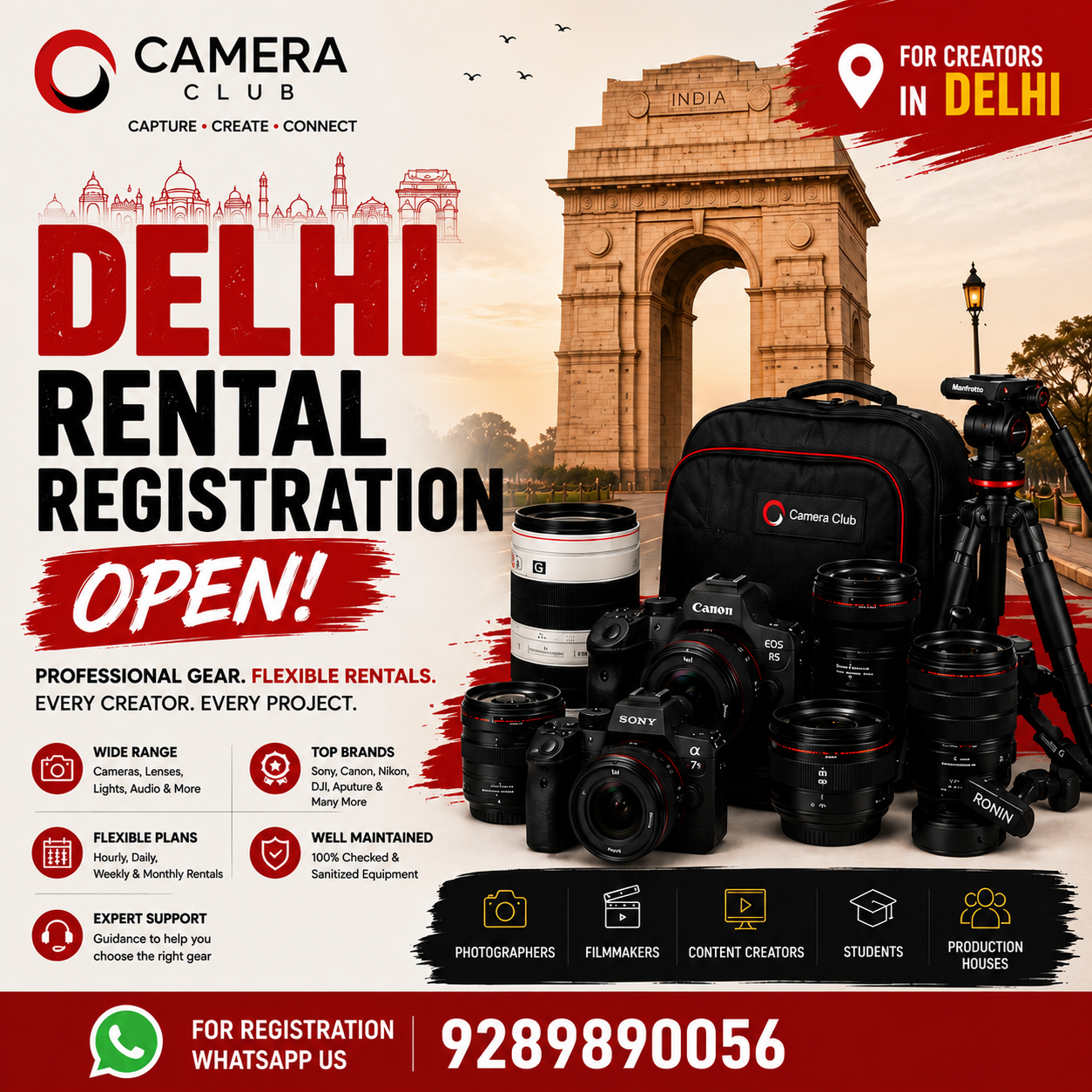 CameraClub.in Facebook ad: Start Renting Today