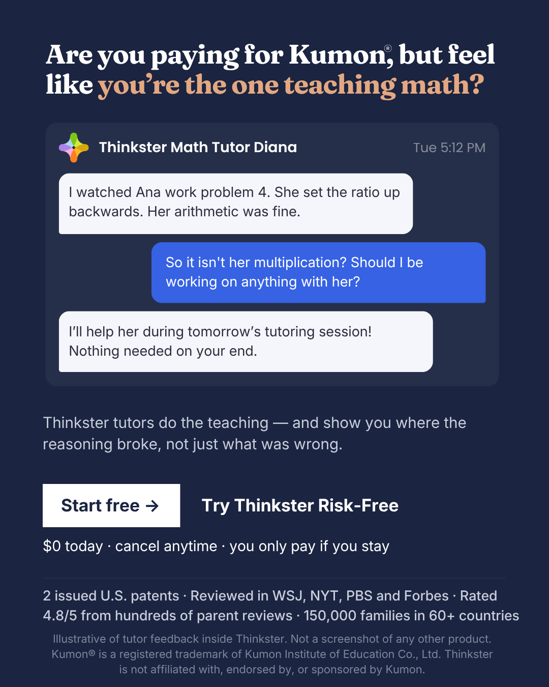 Thinkster Learning Facebook ad: Paying for Tutoring, Doing the Teaching