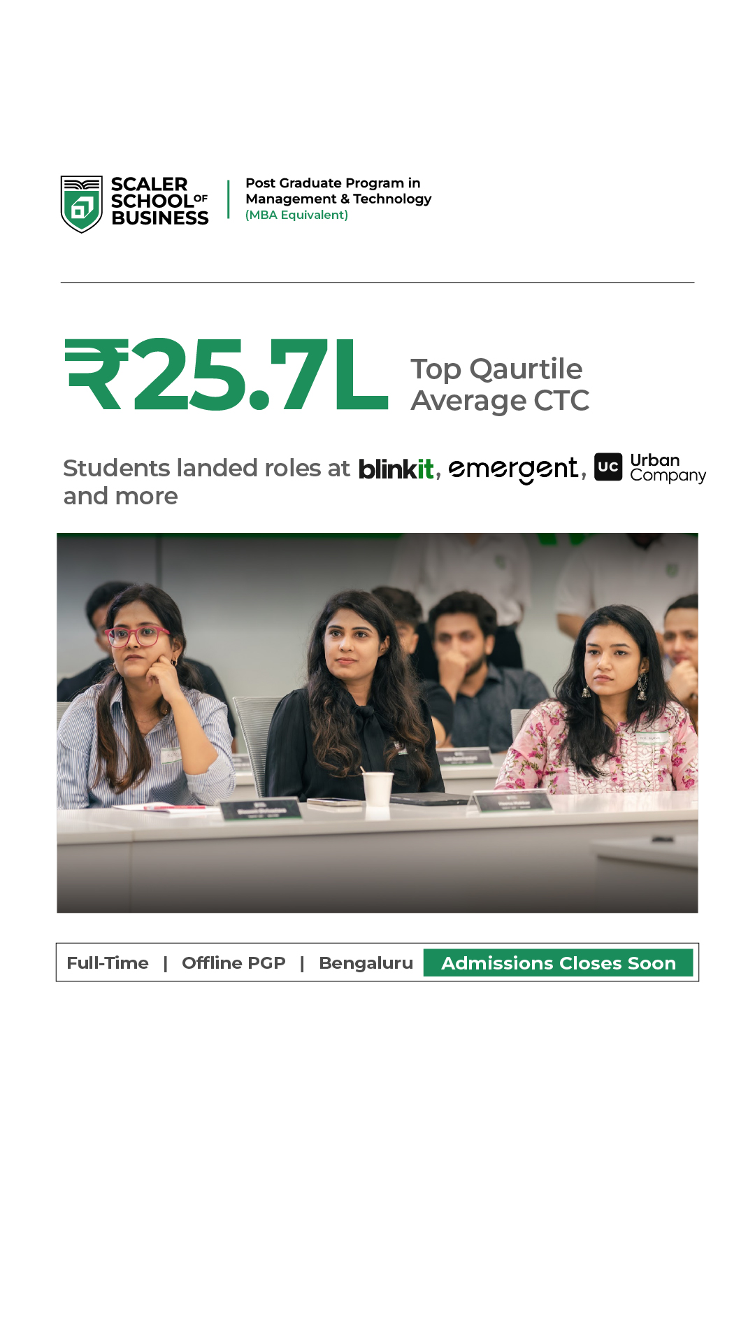 Scaler School of Business Facebook ad