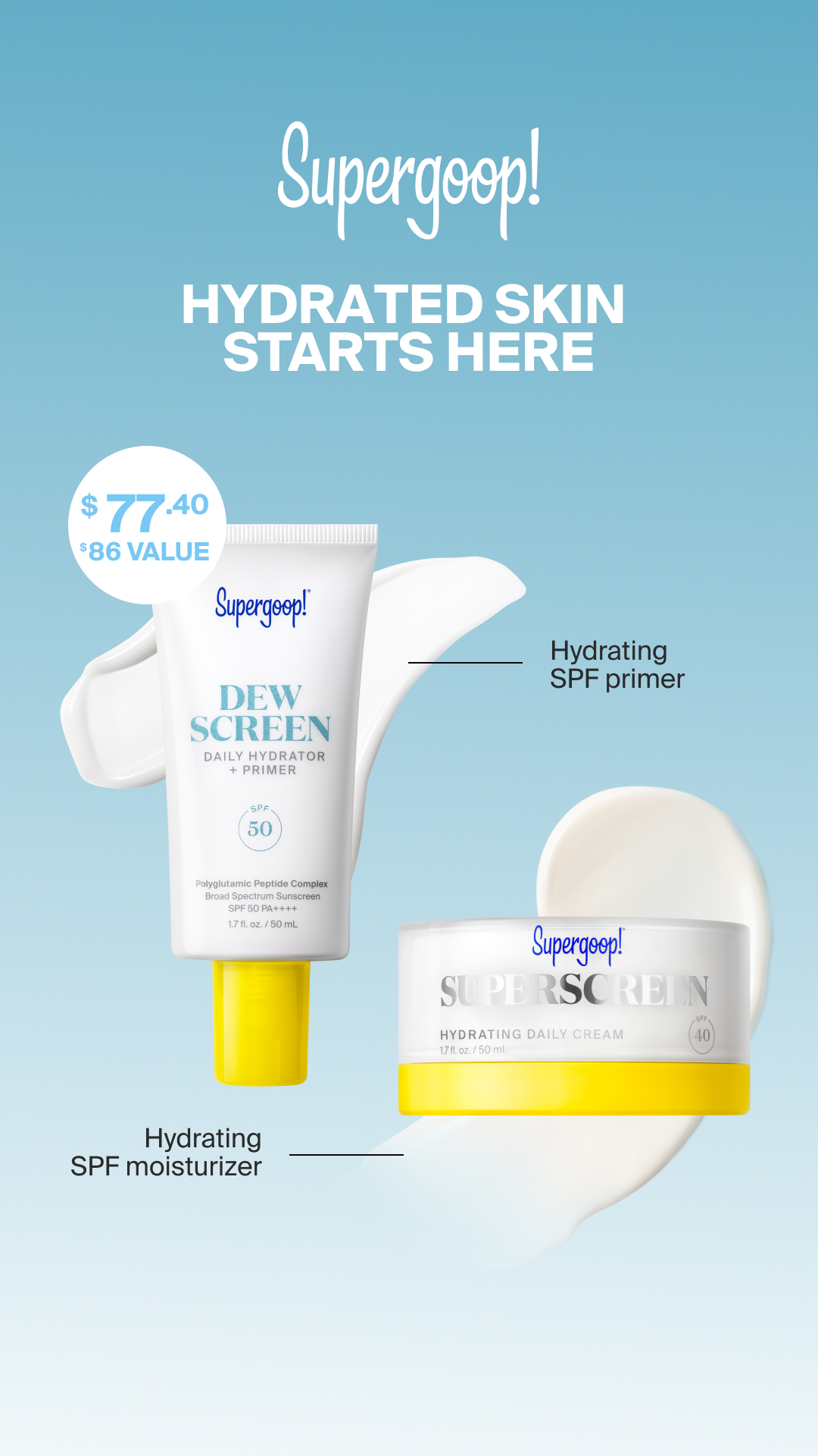 Supergoop Facebook ad: Glass Skin SPF Set