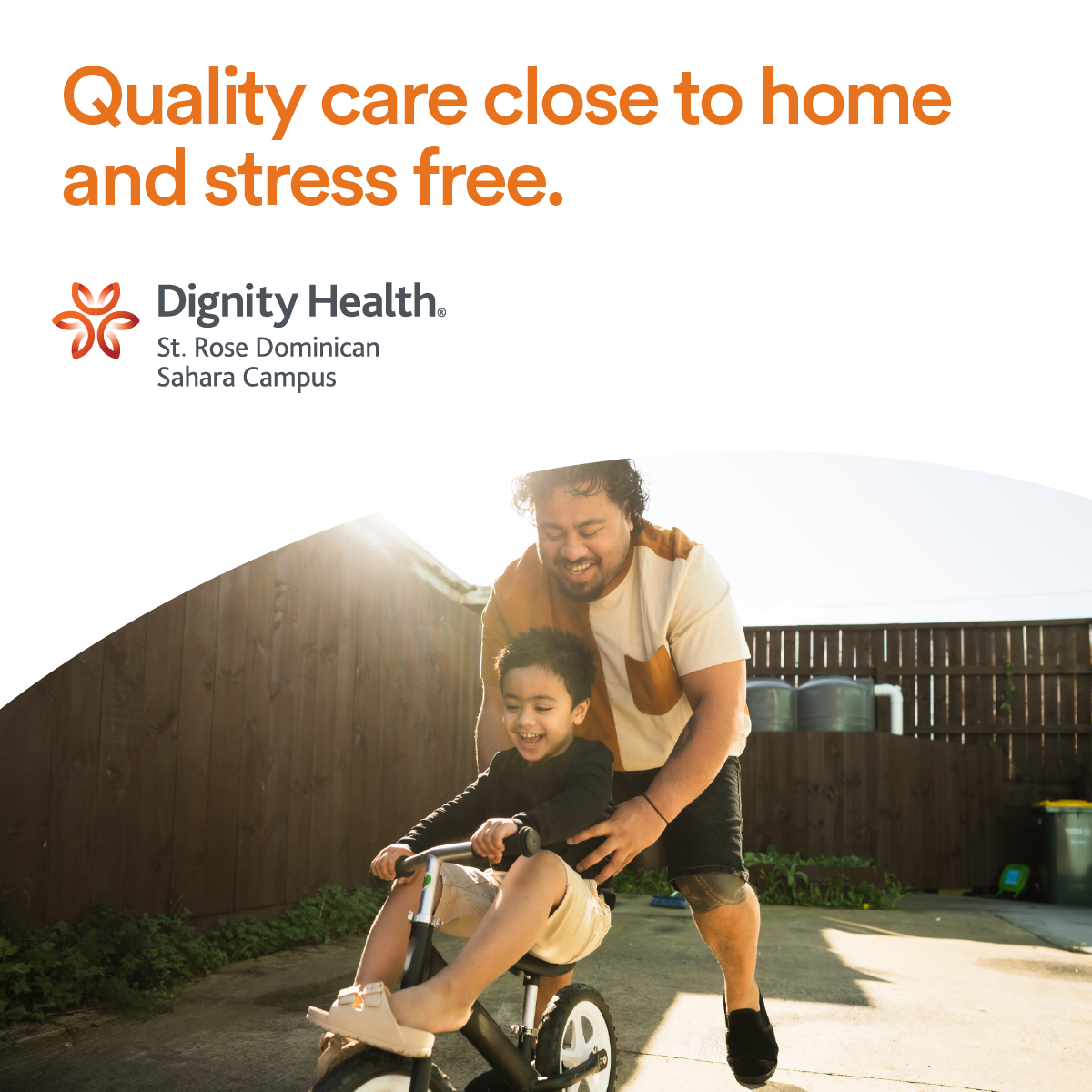 Dignity Health - St. Rose Dominican, Sahara Facebook ad: When emergencies happen, fast care close to home…