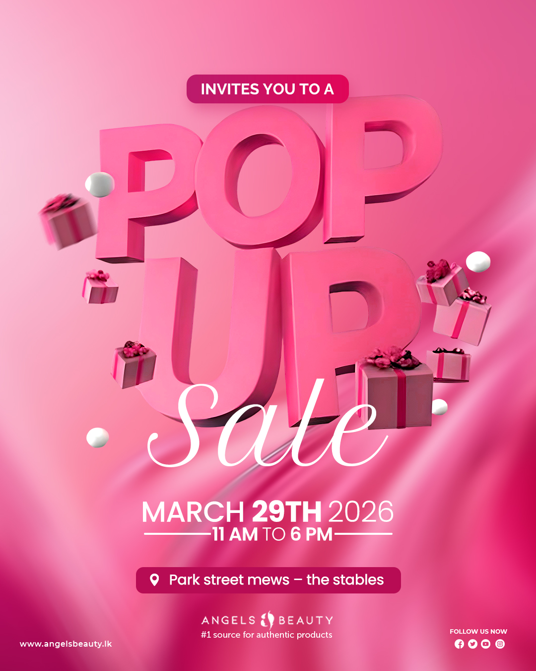 Angelsbeauty.lk Facebook ad: POP UP SALE ALERT!