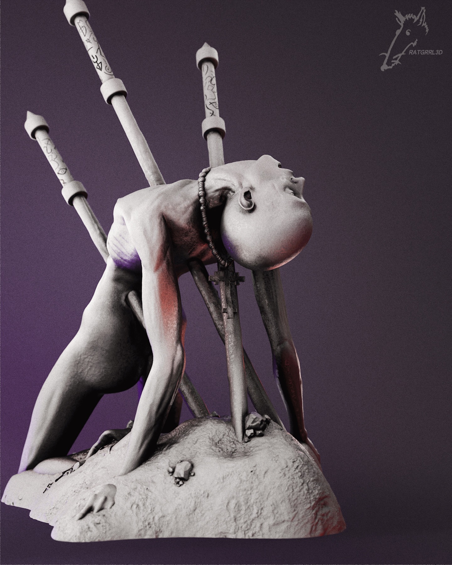 RatGrrl3D Facebook ad: This sculpt is now live on both @cults3d…