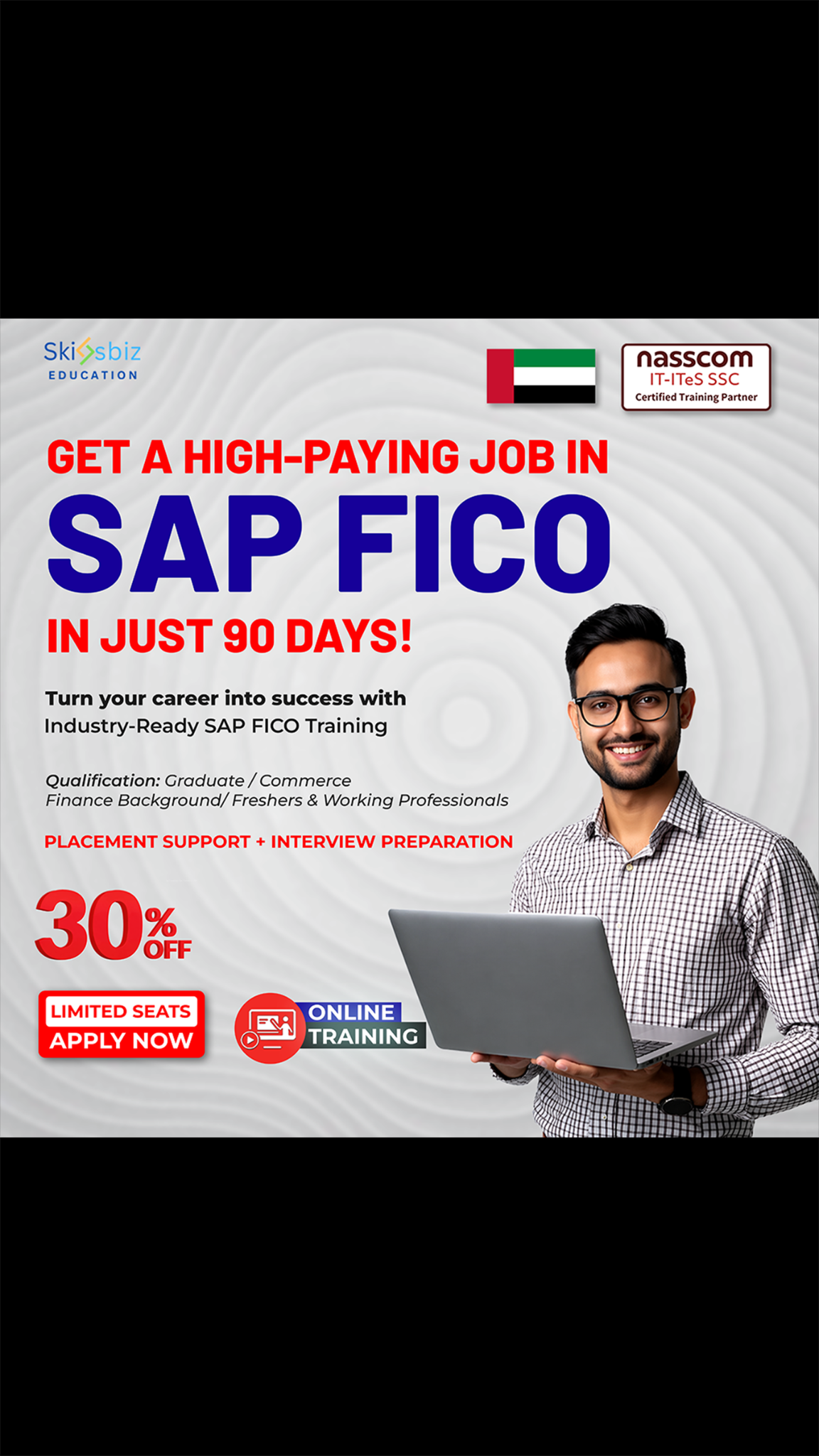 SkillsBiz Education Facebook ad from May 13, 2026