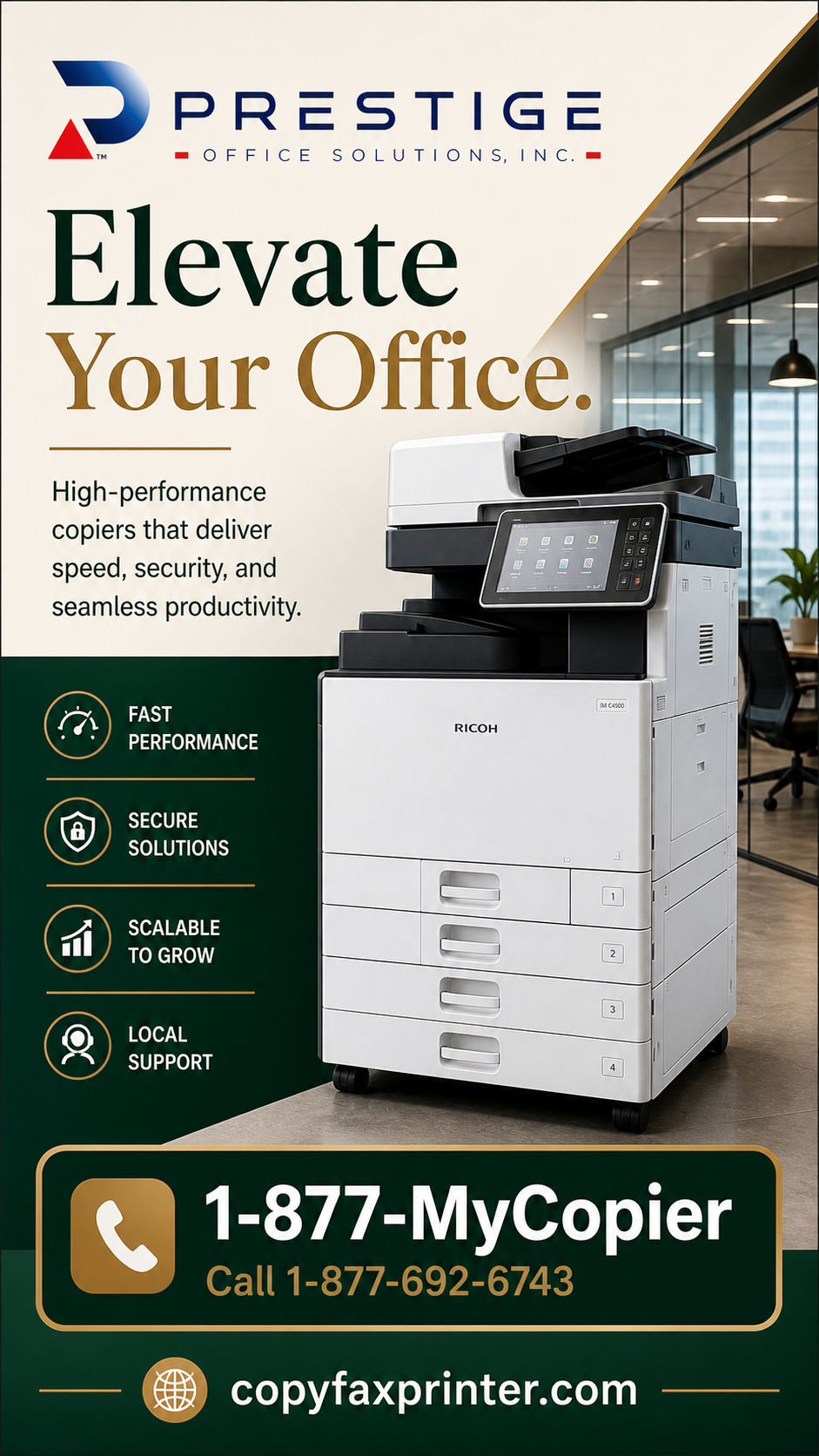 Prestige Office Solutions, Inc. Facebook ad from Jun 26, 2026
