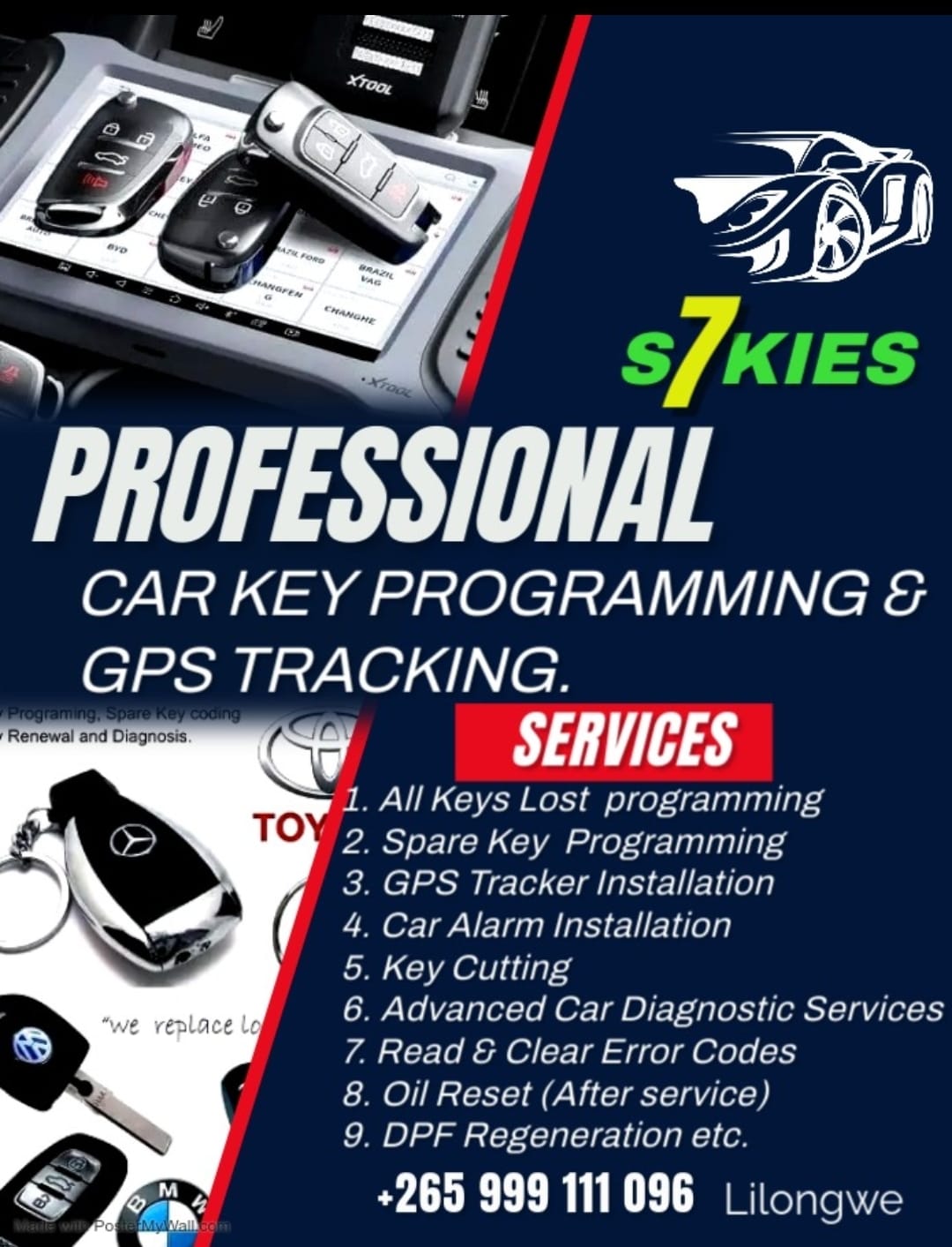 7 Skies Professional Key Programming Facebook ad: Have you lost a car key and need…