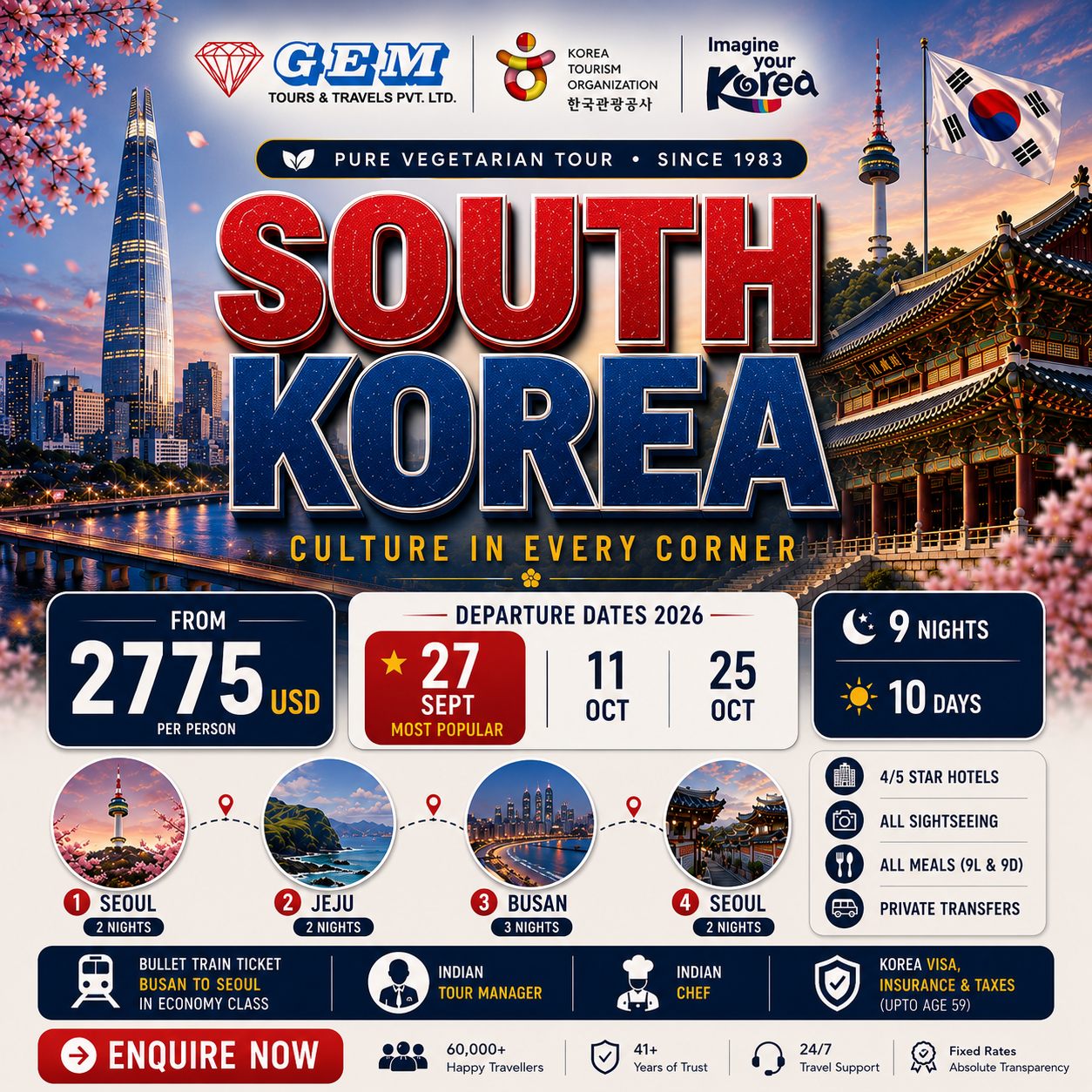 Gem Tours and Travels Facebook ad: Book Now!