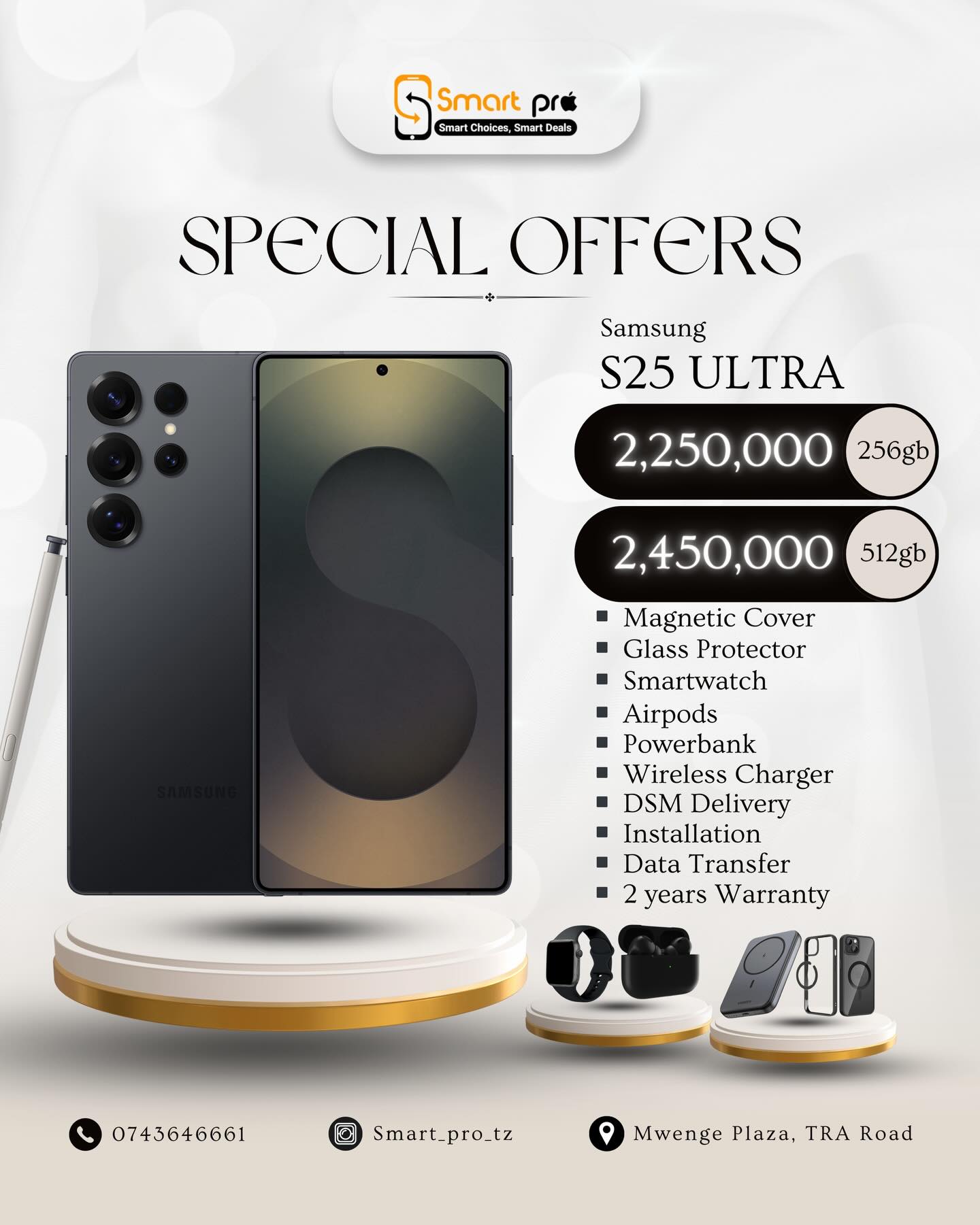 Smart Pro Facebook ad: BEI ZA SIMU MPYA ZIMESHUKA SMARTPRO!