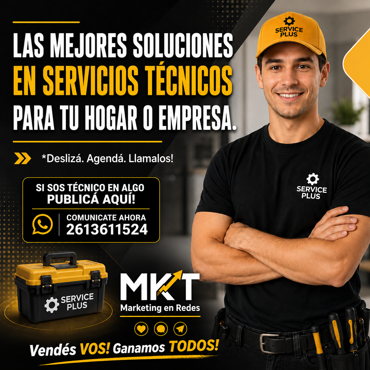 Mkt marketing en redes Facebook ad: **¿SOS TÉCNICO Y QUERÉS MOSTRAR TU SERVICIO EN…
