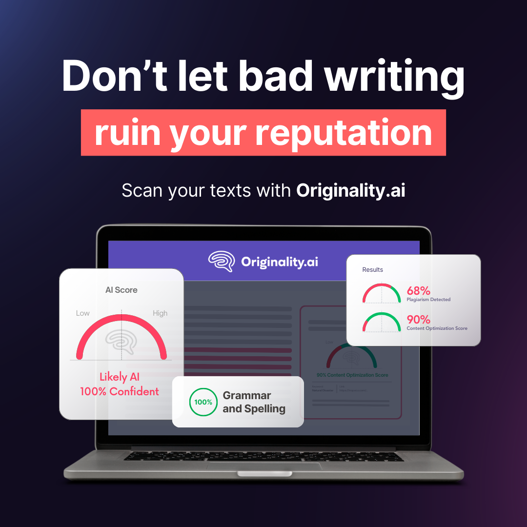Originality.AI - AI Detection and Plagiarism Checking Facebook ad