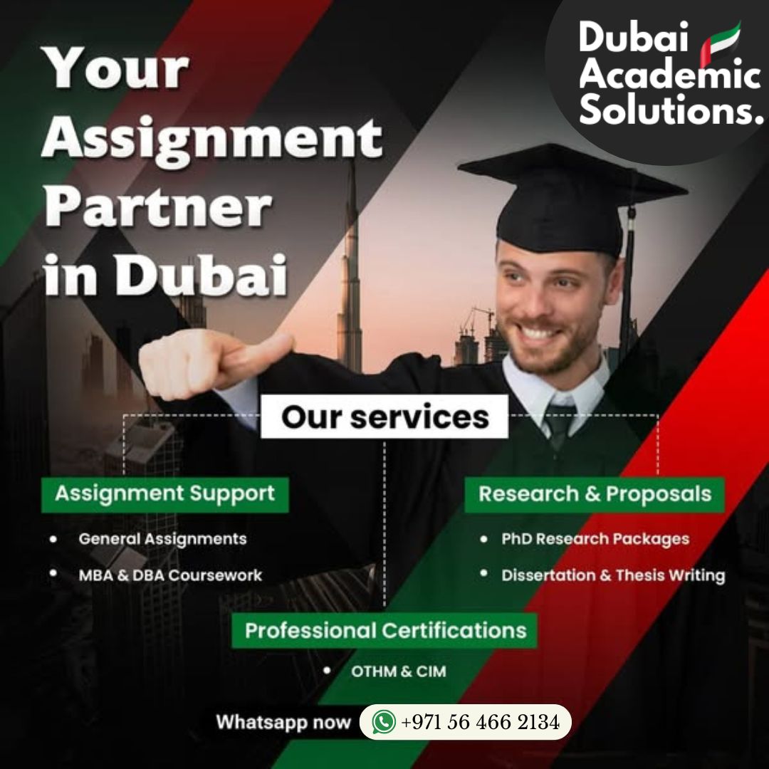 Dubai Academic Solutions Facebook ad: high-quality assignments.