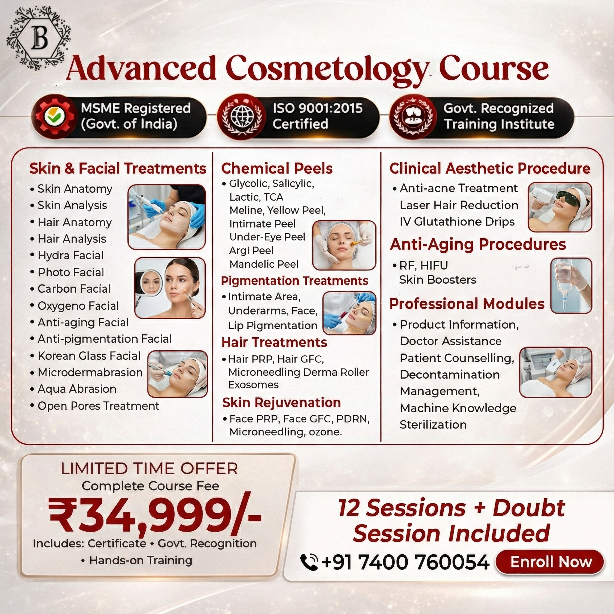 Brightonic Delhi Facebook ad: Advanced Cosmetology courses, Learn 40+ Clinic-Level…