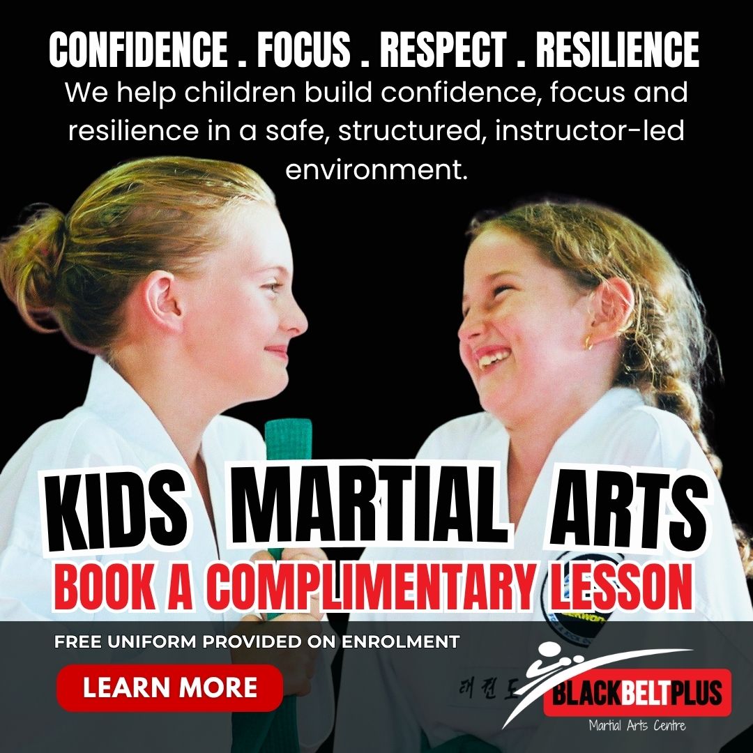 Black Belt Plus Martial Arts Centre Gold Coast Facebook ad: Burleigh Heads Parents, Helping Kids Grow in Confidence
