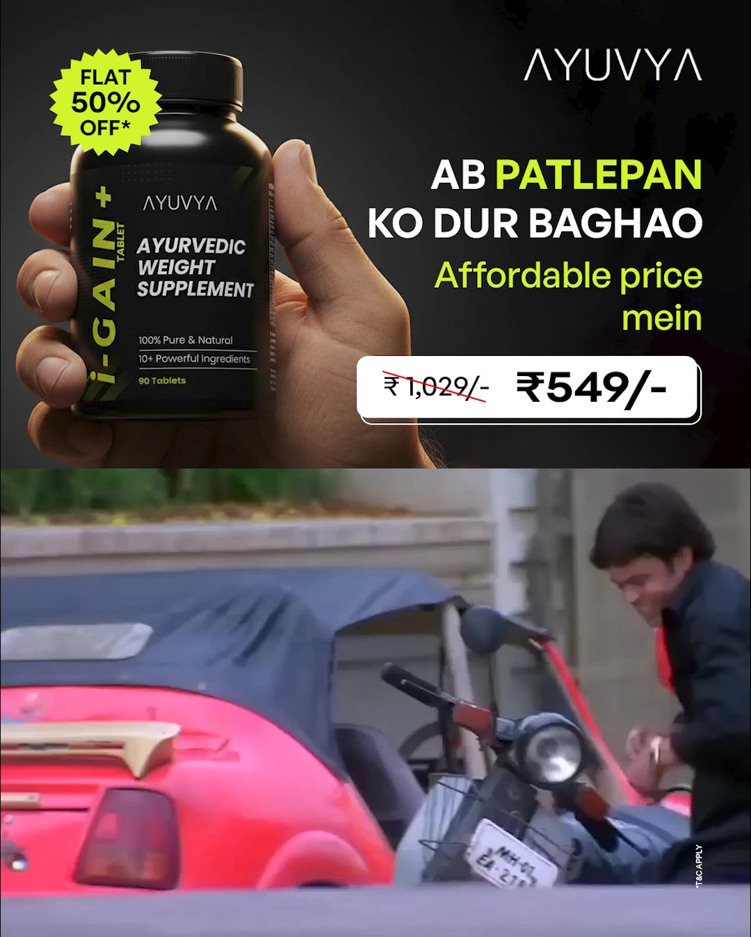 Ayuvya Weight Gain Journey Facebook ad