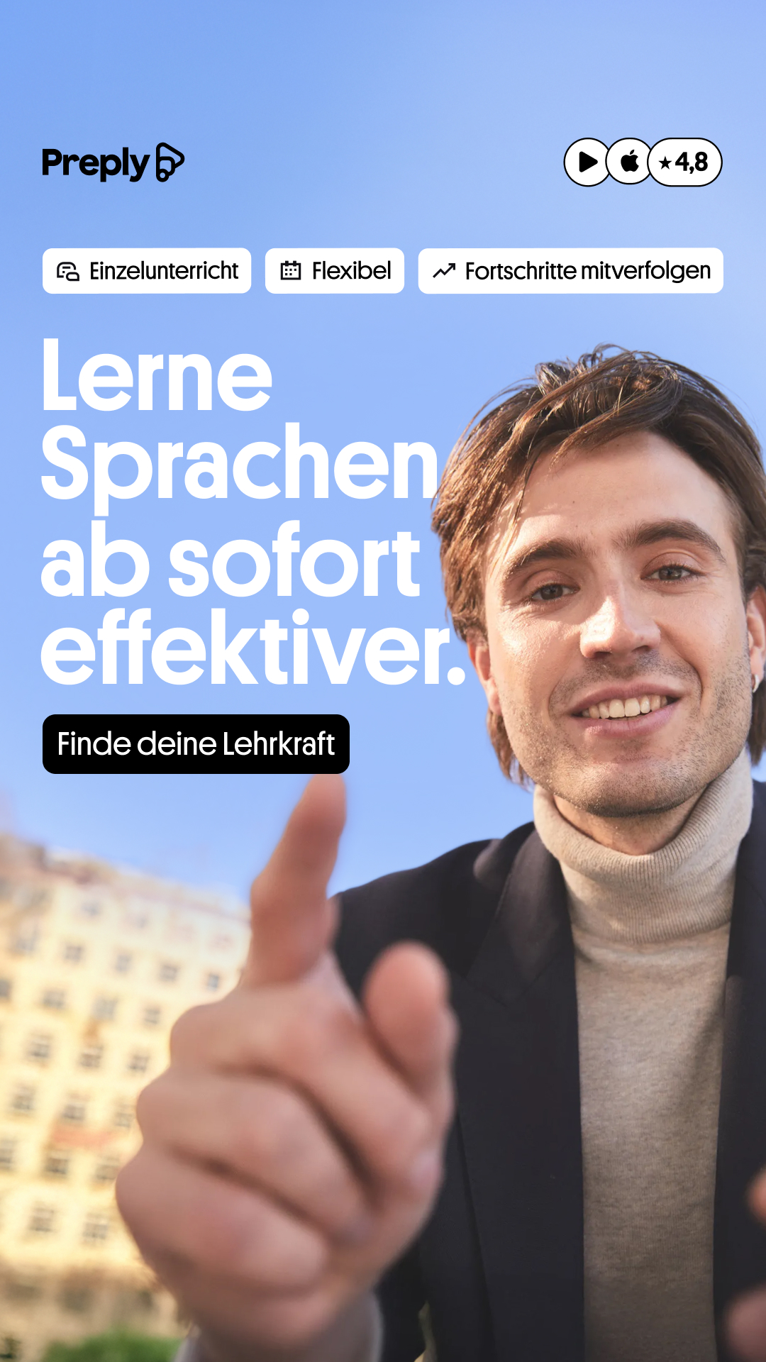 Preply Facebook ad