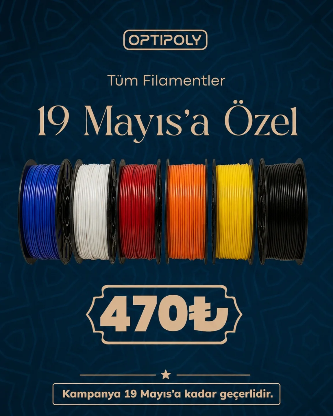 Optipoly Filament Facebook ad: 19 Mayıs Gençlik ve Spor bayramımız kutlu olsun