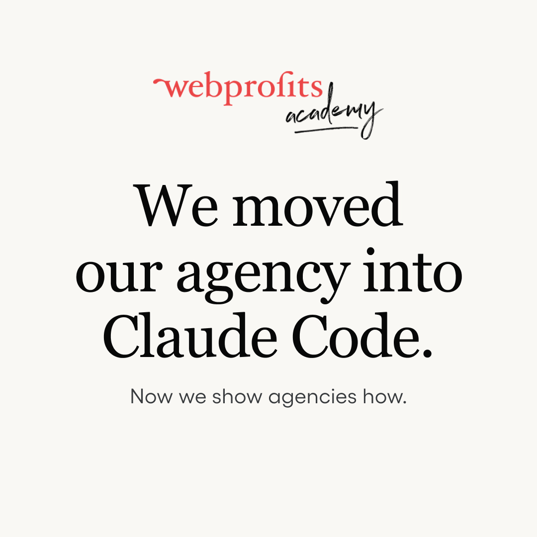 Webprofits Facebook ad: We moved our entire 50+ person agency into…