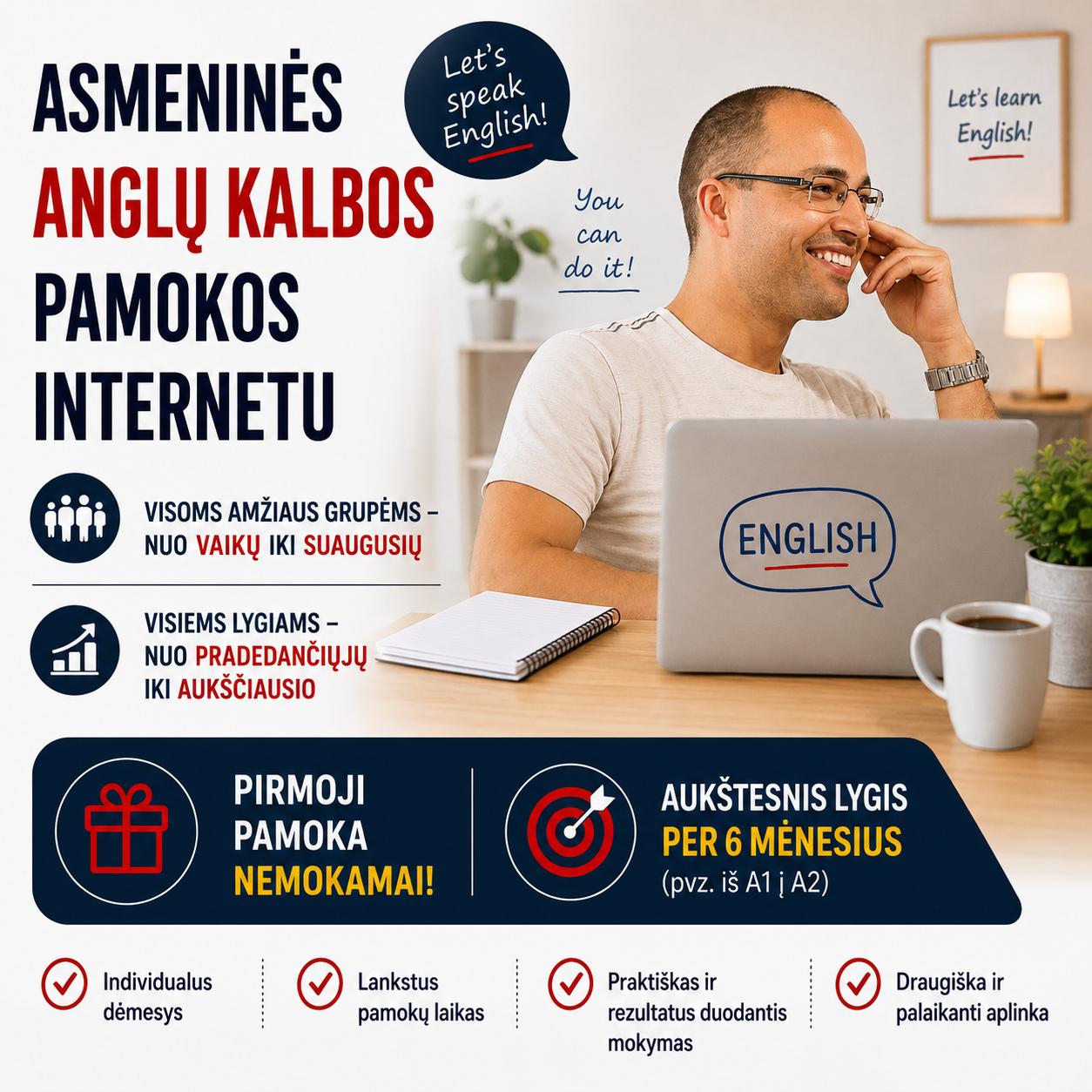 Anglų kalbos mokytojas Kęstutis Facebook ad: ASMENINĖS ANGLŲ K.