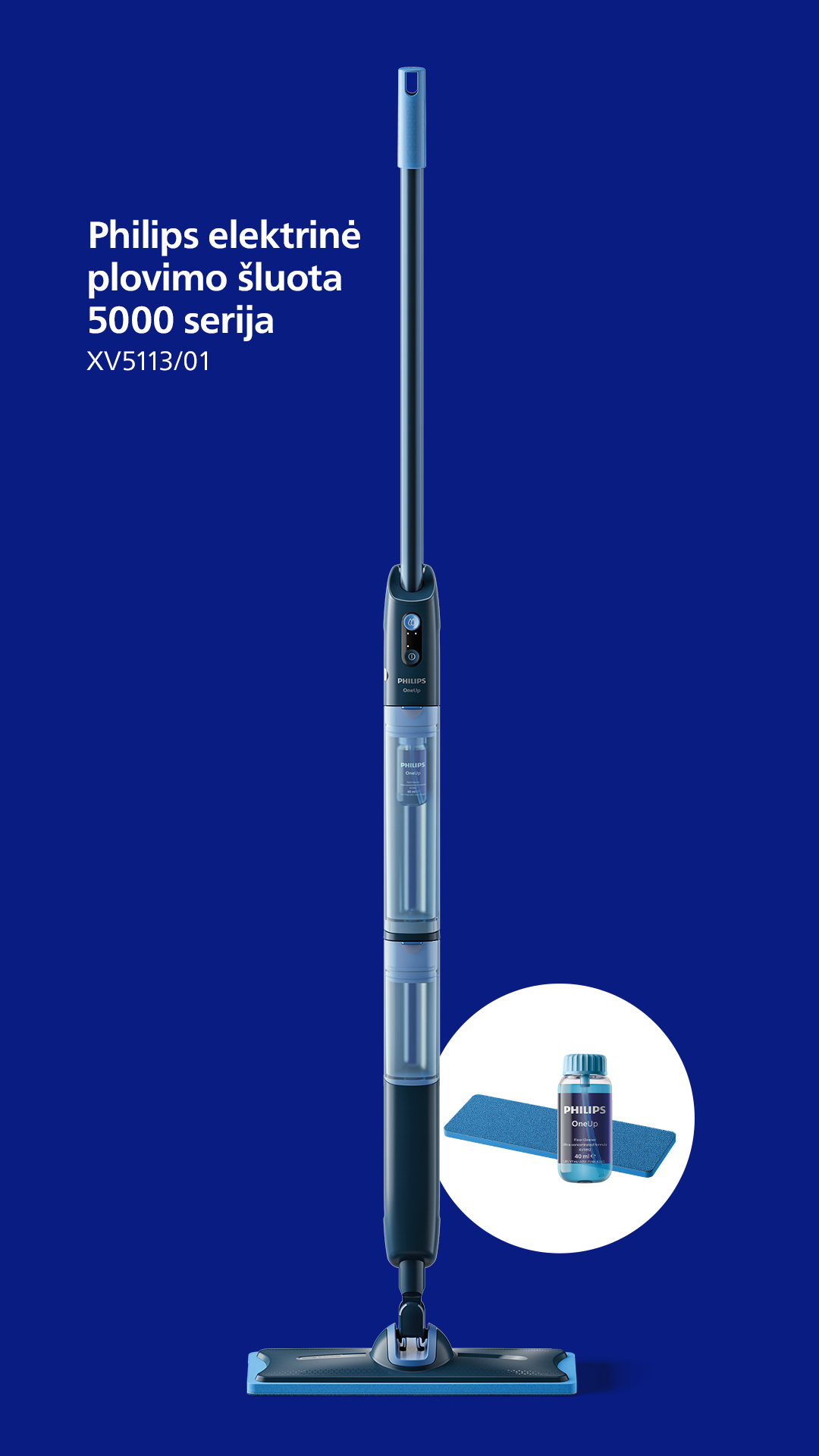 Philips Home Living Facebook ad: Philips OneUp 5000 serija, elektrinė plovimo šluota