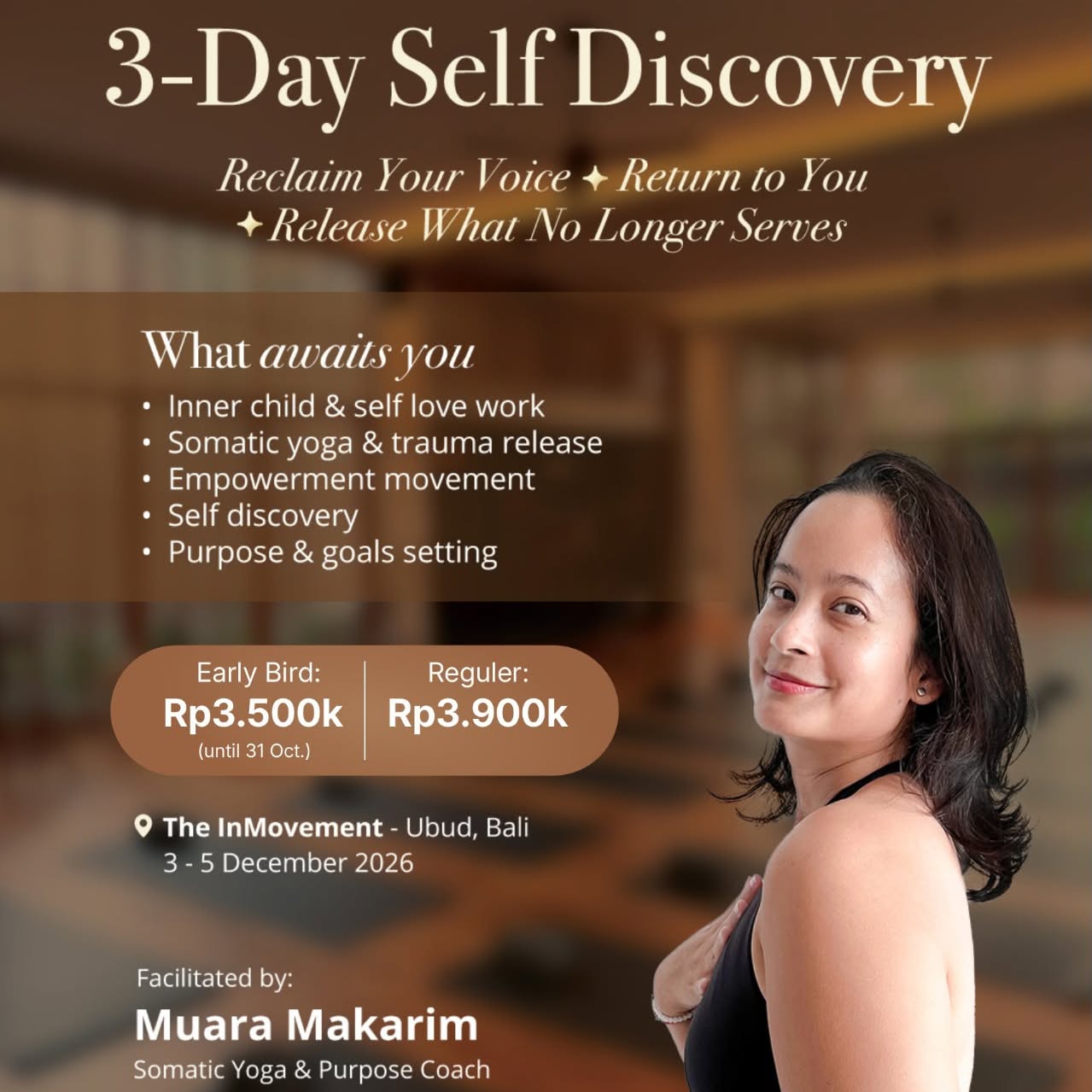 Muara Makarim Facebook ad: 3 Days to Come Back to Yourself