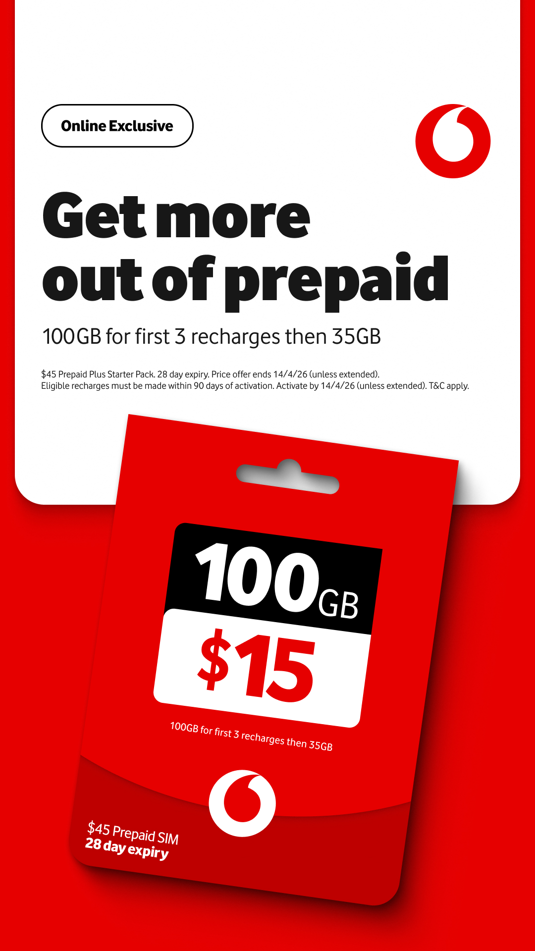Vodafone Australia Facebook ad