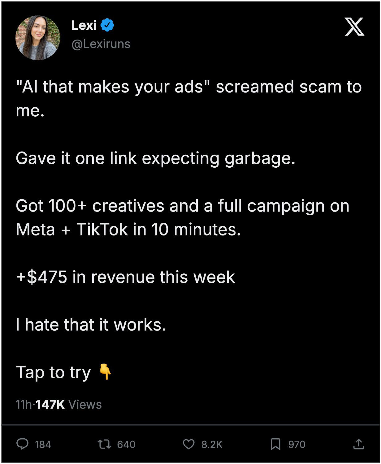 Larven AI Facebook ad