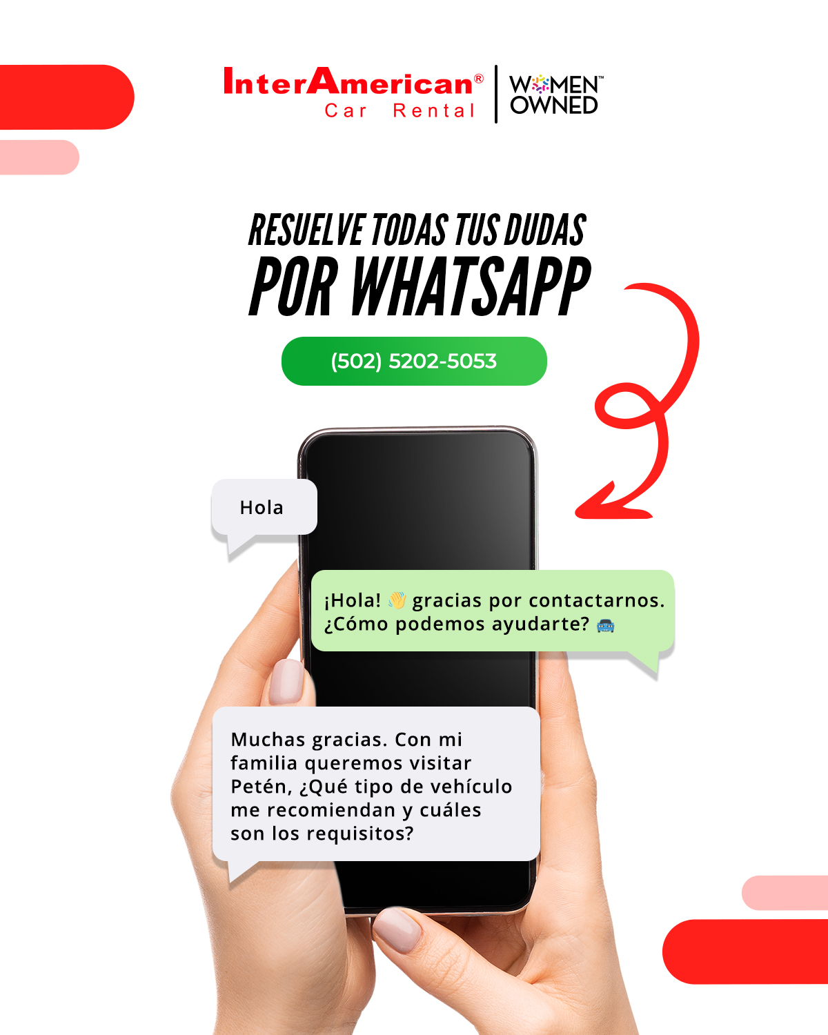 Interamerican Car Rental Facebook ad: ¿Tienes alguna duda sobre nuestros servicios?