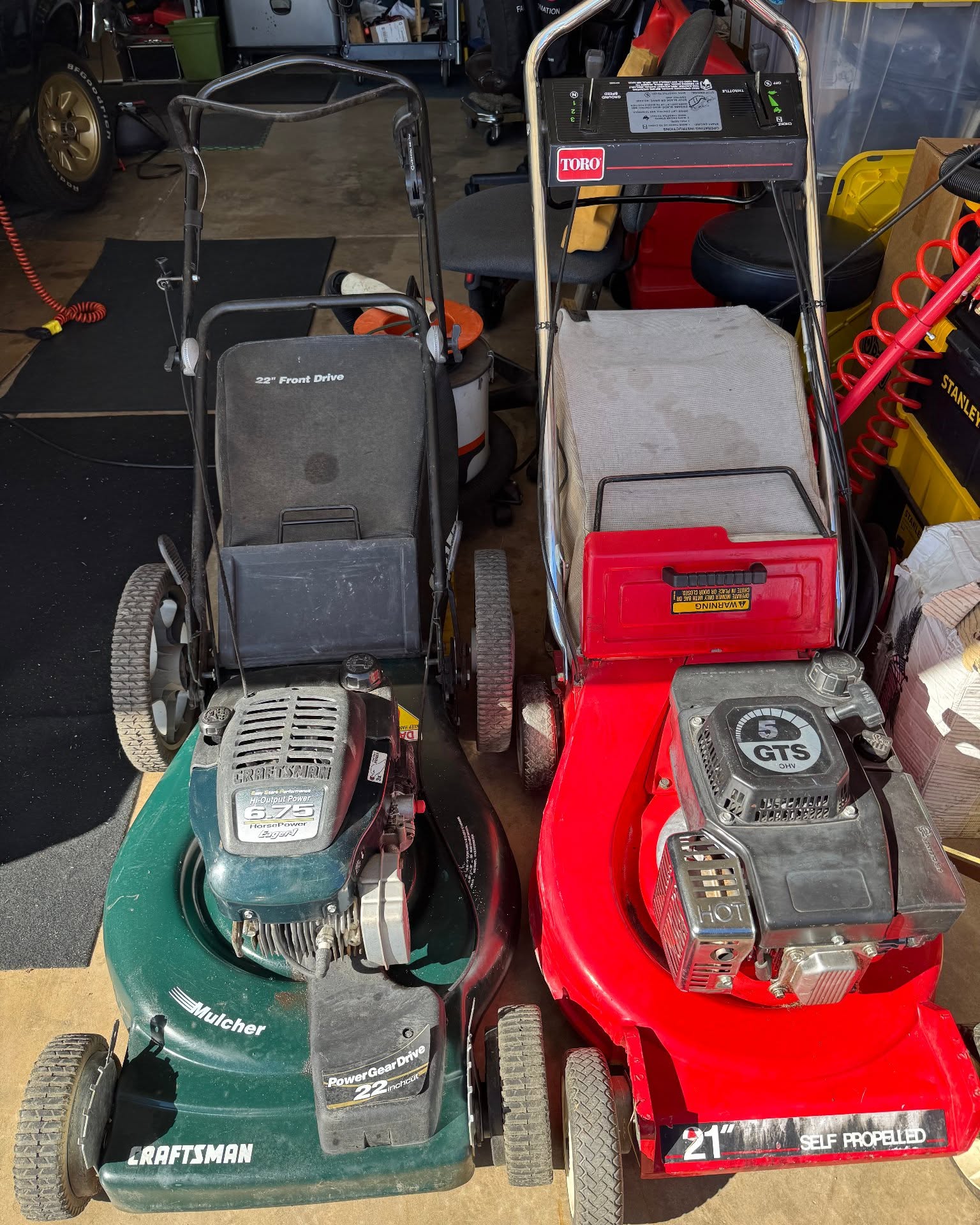 Gary Borchard Facebook ad: Lawnmowers-Toro 20 & Craftsman 22 Both Self Propelled…